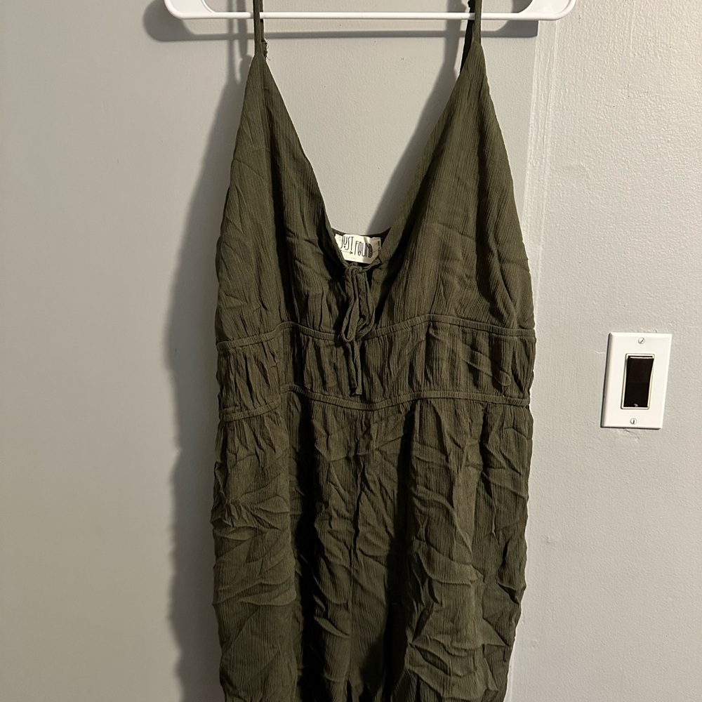 Olive Green Sleeveless Romper